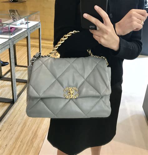 chanel 19 bag gray|chanel 19 price.